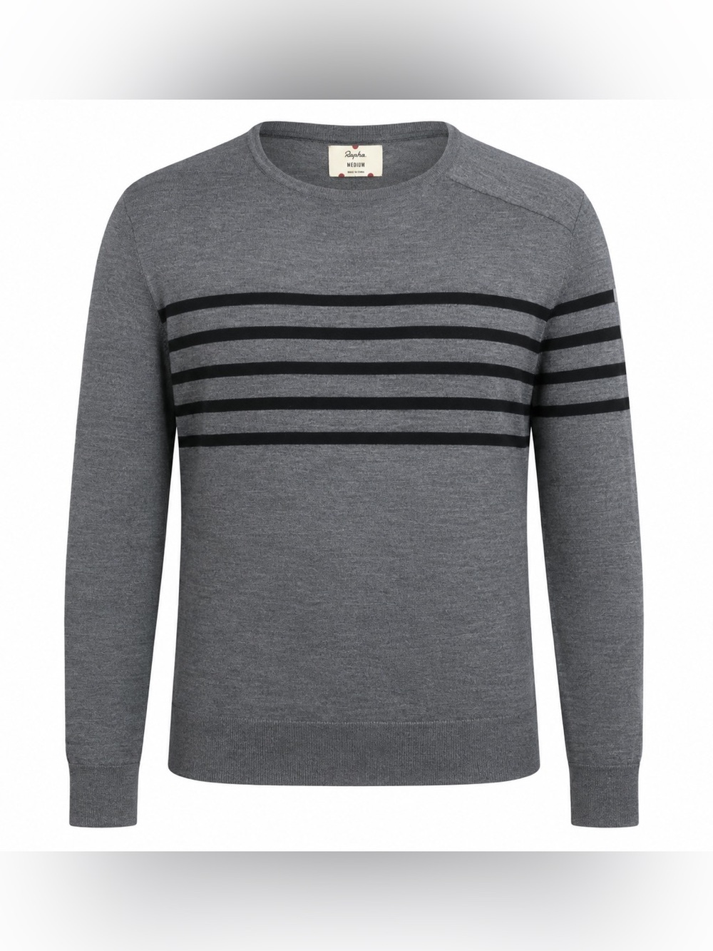 Rapha Women’s Breton Merino Wool Sweater Gray Black Medium - Picture 2 of 10